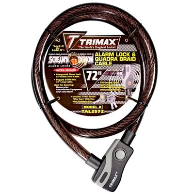Trimax TAL2572-01 Intergrated Alarm Lock & 72" Long Quadra-Braid Steel Cable - Изображение 1 из 3