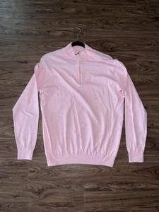 Suéter Peter Millar Para Hombres Medio Rosa Cuarto Cremallera Cuello Simulado Golf Pullover Tejido - Imagen 1 de 5