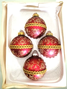 Vintage, 2003, Bradford, Hand Decorated Glass Ornaments - Picture 1 of 8