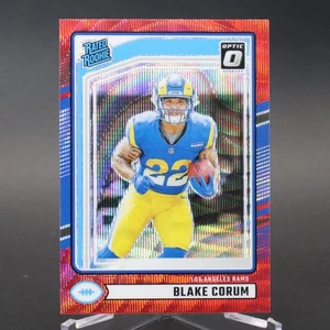 Tarjeta de novato Donruss Optic Preview Blake Corum Red Wave Prizm 2024 (RC) #322 SP - Imagen 1 de 3