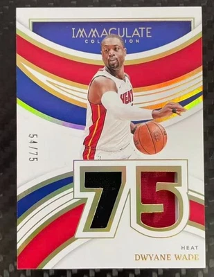 2021-22 Panini Immaculate 75th Dwyane Wade Patch 54/75 Case Hit SSP#Z - Image 1 of 2