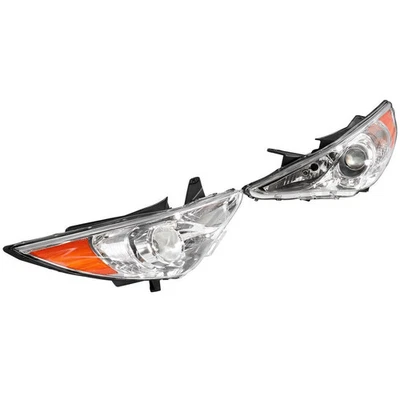 For 2011-2014 Hyundai Sonata Pair Chrome Housing Amber Corner Projector LH RH - Image 1 of 4