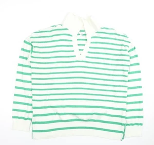 M&Co Women's White Striped V-Neck Top Size 12 - Picture 1 of 12