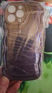 Handyhülle für iPhone 14 Pro Max Hülle, Simple Wave Design Wellenrahmen NEU DEEP PUR - Bild 1 von 3