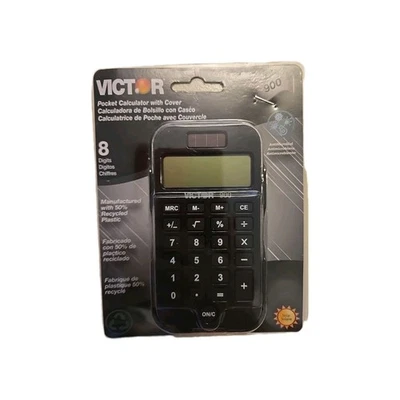 Victor 900 Basic Pocket Calculator With Cover Non Slip Rubber Keys New Unopened - Image 1 of 3