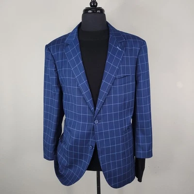 Tailorbyrd 系列西装外套男式 48R 蓝色窗玻璃运动外套 2 纽扣衬里 — 第 1/4 张图片