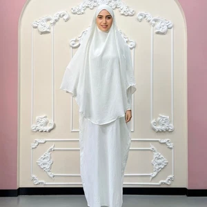 2 túnicas largas de oración musulmana Khimar Abaya islámicas Kaftan Burka Niqab - Imagen 1 de 30