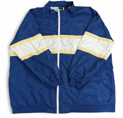 Cortavientos Azul Blanco Y Amarillo De Gran Tamaño De Colección Años 90 3X Foto 1 de 4