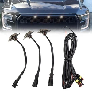 LED Grille Light Set 3X Smoked White for Ford F150 and For Toyota For RAV4 - Picture 1 of 12