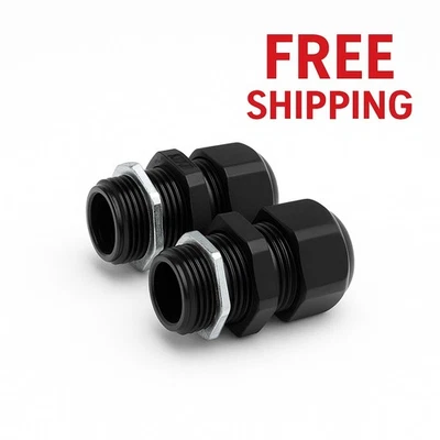 1" LTF Liquid Tight Fitting Nylon Connector w/ Metal Locknut IP68 Waterproof - Image 1 of 2