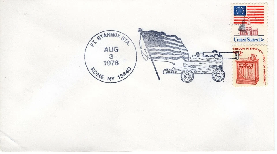 FT STANWIX STA, FLAG, CANNON, ROME, NY 1978  FDC9508 - Image 1 of 1