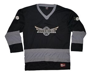 Wwe Undertaker Vintage Hockey Jersey Sz Med Black 2004 Motorcycle Club Shirt Wwf