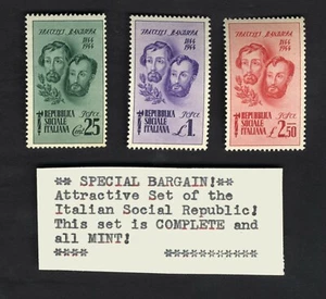 Italy Socialist SC 32-4 1944 ⚔️Fascist Bandiera Brothers MNH SET FILED - Picture 1 of 1