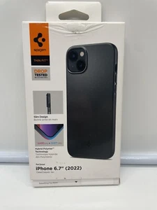 Spigen Thin Fit ACS04772 Case for Apple iPhone 14 Plus 6.7" (small camera) Black - Picture 1 of 3