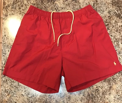 Bañador Polo Sport Ralph Lauren Rojo Malla Forrado Para Hombres 2XL Poni Pantalones Cortos XXL Foto 1 de 4