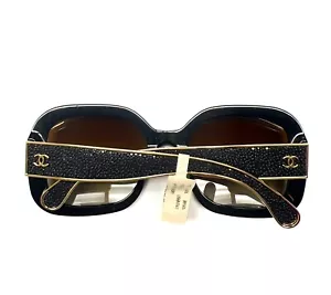 Chanel 5272Q 622/S9 Stingray Sunglasses Black / Gold Trim Gold Polarized - READ - Picture 1 of 9