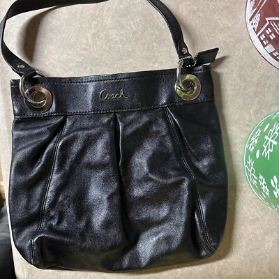 Coach Ashley Black Leather Python Snakeskin Satchel Shoulder Tote Purse - Image 1 of 4