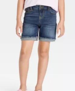Girls' Cuffed Hem Midi Jean Shorts - Cat & Jack (XL 14 PLUS) NWT - Picture 1 of 5