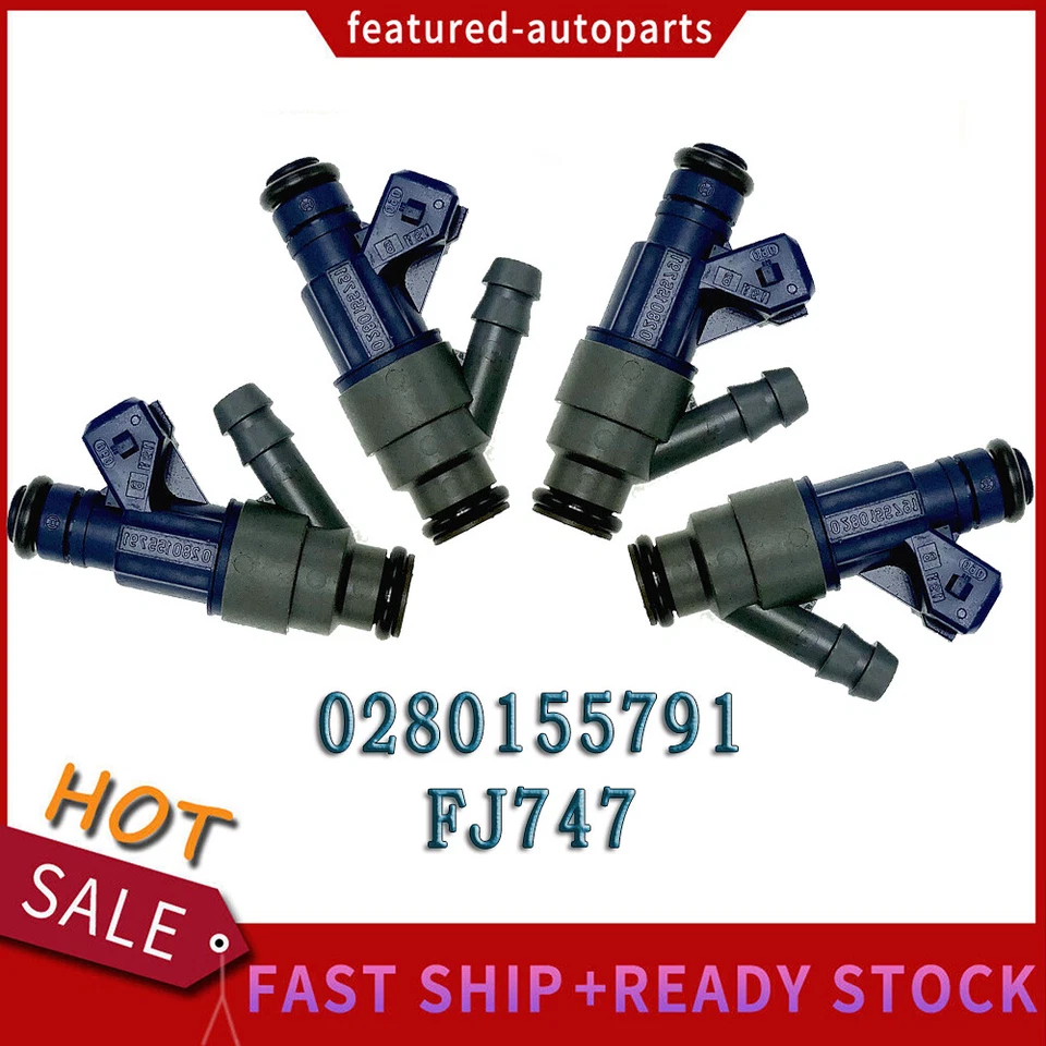 Inyectores de combustible 4 piezas 0280155791 para Volkswagen Jetta Golf Beetle 1998 1999 2000 Foto 1 de 4