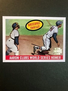 2001 Topps Archives Baseball Thrills Action Photos #467 Hank Aaron "Pristine!" - Picture 1 of 5