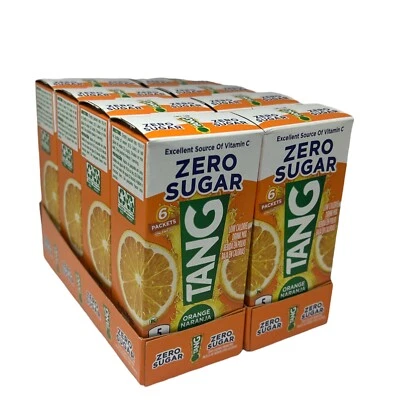 TANG Zero Sugar SINGLES TO GO Drink Mix Orange Tang 8 Boxes 48 Packets New