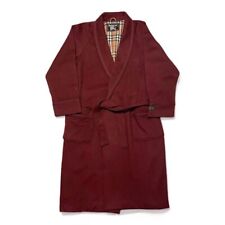 Burberrys Wool Cashmere Gown Coat Belted Wine Red Nova check Men Size M Used