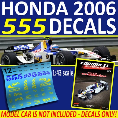 555 decals for HONDA RA 106 2006 F1 Collection Barrichello - Button 1/43 scale  - Image 1 of 3