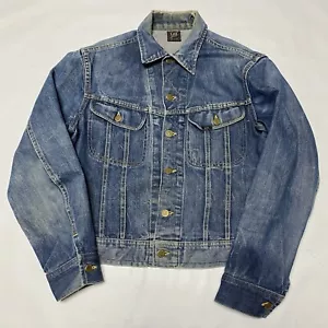 VTG 60’s Lee 101-J SANFORIZED UNION MADE Denim Jacket Dark Wash 40 M vintage - Picture 1 of 23