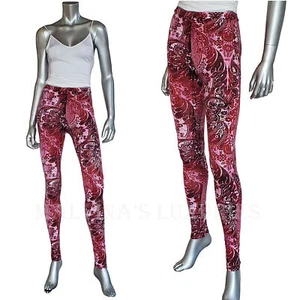 JUST CAVALLI BY ROBERTO CAVALLI LEGGINGS BAROQUE PRINT PANTS sz S SMALL - Picture 1 of 9
