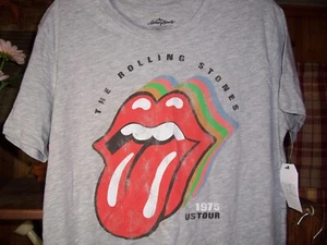 THE ROLLING STONES WOMENS GRAY SHORT SLEEVE T SHIRT SIZE SMALL 4-6 ROCK N ROLL - Picture 1 of 2