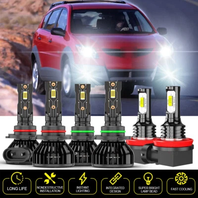 Combo de bombilla antiniebla de haz alto y bajo LED para Pontiac Vibe 2009 2010 Foto 1 de 4