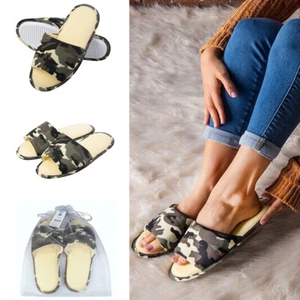 Women Summer Casual Camouflage Pattern Open Toe Slippers Flat Sandal Size 6-9 - Picture 1 of 14