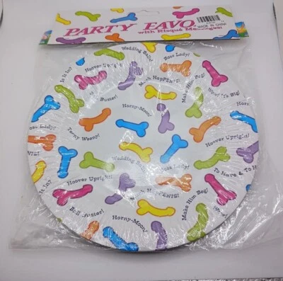 Pene Platos de Fiesta Despedida de Soltera Favores Divertidos Divertidos Paquete de 6 Platos Foto 1 de 2