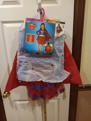 DC Comics Supergirl Girl Halloween Costume M Rubies Blue/Red Dress/Cape/Belt NEW - Image 1 of 4