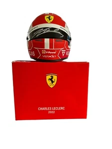 Charles Leclerc Signed Official Ferrari F1 Mini Helmet 1:2 Scale Beckett Witness - Picture 1 of 7