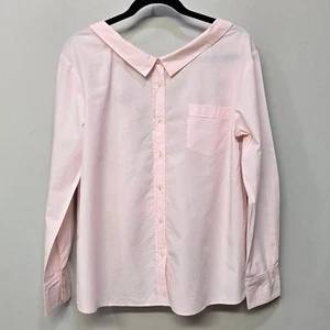 Pinko Italy Shirt Top Size 6 Oversized Pastel Pink Open Back Peter Pan Collar - Picture 1 of 7