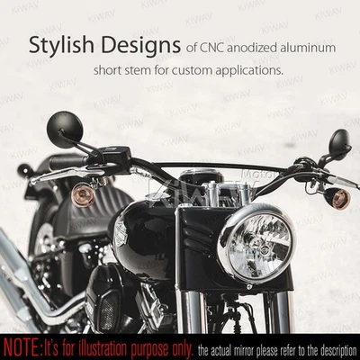 Eclipse Classic round mirrors black for Harley softail dyna v-rod sportster — 第 1/4 张图片