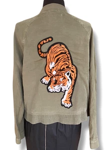 Chaqueta Militar Tiger Reciclada Moderna American Eagle Bomber Caqui Verde Talla M - Imagen 1 de 7