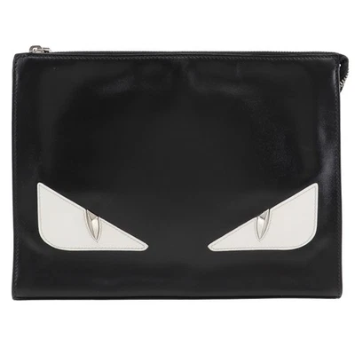 Bolso Clutch FENDI 7VA433 Bugs Monster Negro Piel de becerro unisex Foto 1 de 4