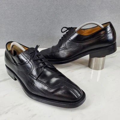 Zapatos Mocasines Oxford Oxford de Cuero Negro A. Testoni Para Hombre Talla 10,5 M Italia Foto 1 de 4