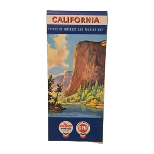 1959 Chevron  Gasoline Vintage Road Map Of California - Picture 1 of 4