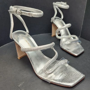 Antonio Melani Sandalen mit Absatz 6,5 Silber Strass Schlange Ninna Hochzeit Neu 130 $ - Bild 1 von 15