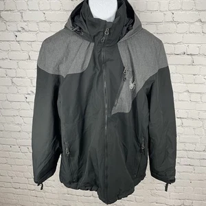 Spyder Black Thinsulate Insulated Double Zipped Hooded Jacket Pockets Size XL - Bild 1 von 16