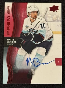 2023-24 UPPER DECK PREMIER ON CARD AUTO MATTY BENIERS KRAKEN #15 - Bild 1 von 2
