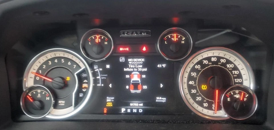 2016-2016 Ram 1500 OE Speedometer Gauge Cluster 91K Miles Dodge - Image 1 of 4