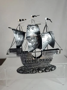 Tin Spanish Galleon Ship stands 6.5" tall - Picture 1 of 7