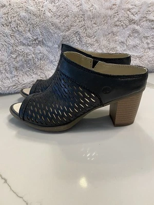 Women’s Josef Seibel Bonnie Mule Peep Toe Heels, Black, Size: 36 (5-5 1/2) - Image 1 of 4