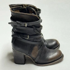 Botas Freebird by Steven Baker para mujer 7 cuero marrón rústico Western Boho - Imagen 1 de 9