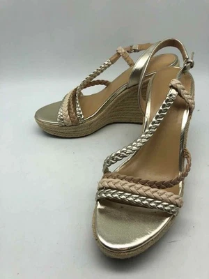 Tacones de alpargata Nine West plateados talla 9 Foto 1 de 4