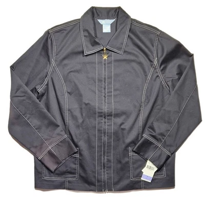 Chaqueta ligera negra Koret para mujer talla 18 estrella cremallera nueva con etiquetas Foto 1 de 4